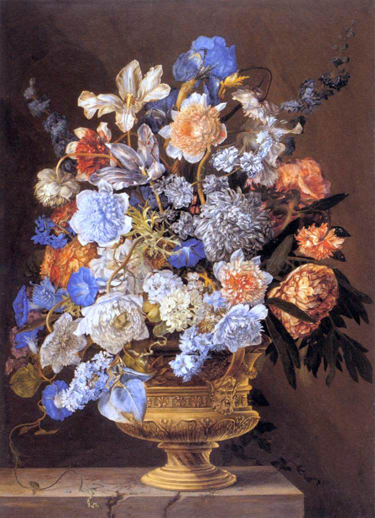 II Jacques Bailly Bouquet of Flowers - Canvas Print