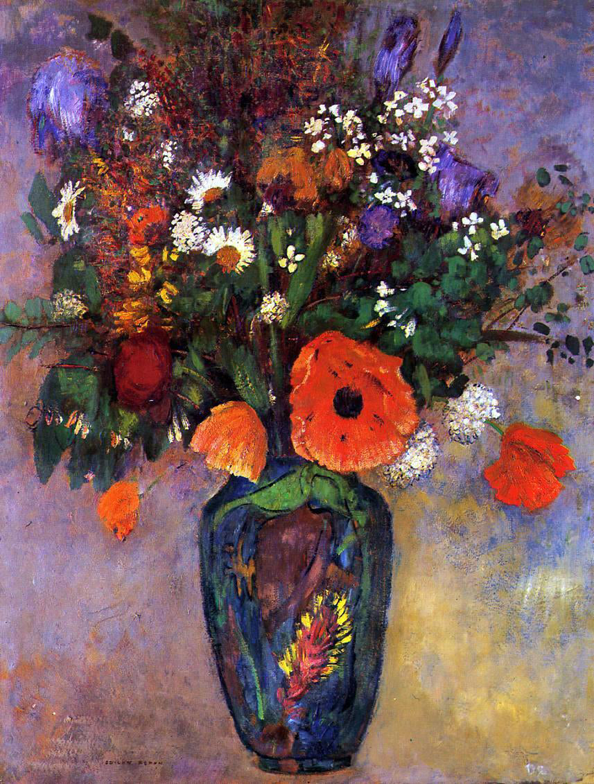 Odilon Redon Bouquet of Flowers in a Vase - Canvas Print