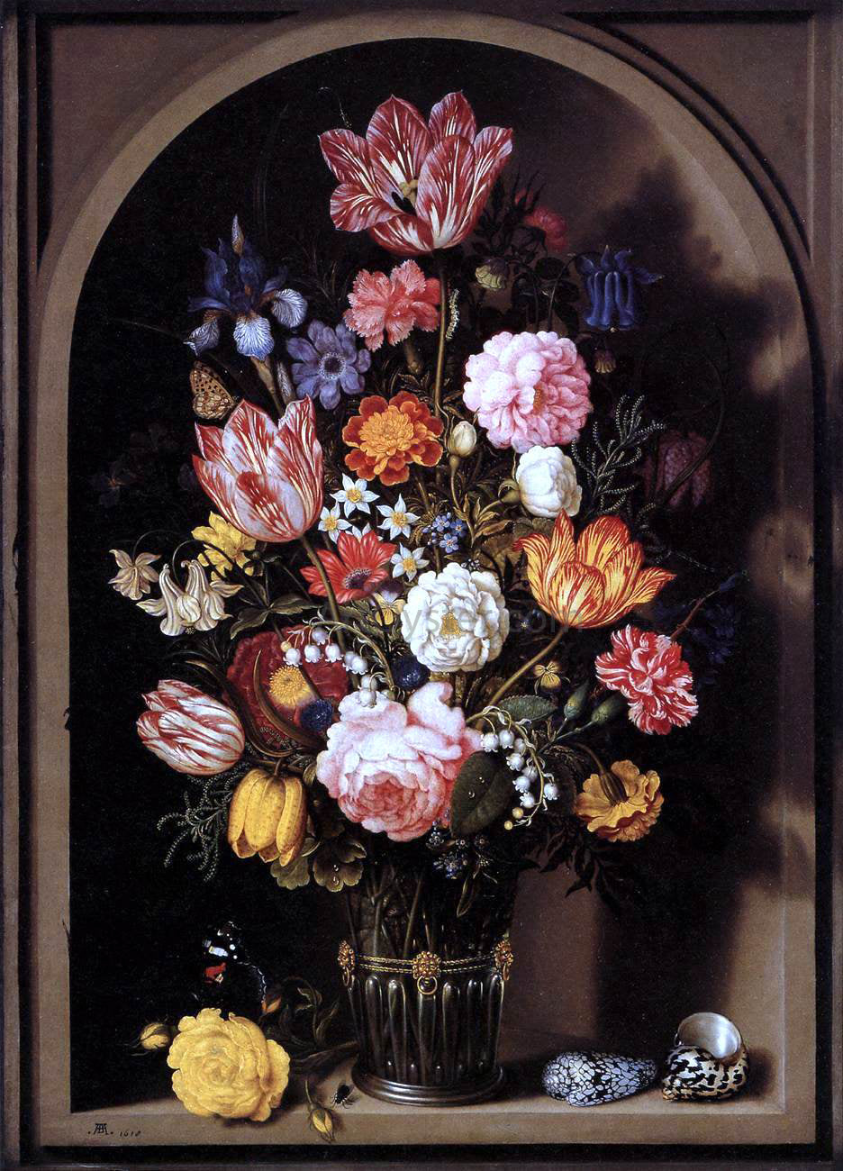 The Elder Ambrosius Bosschaert Bouquet of Flowers in a Vase - Canvas Print
