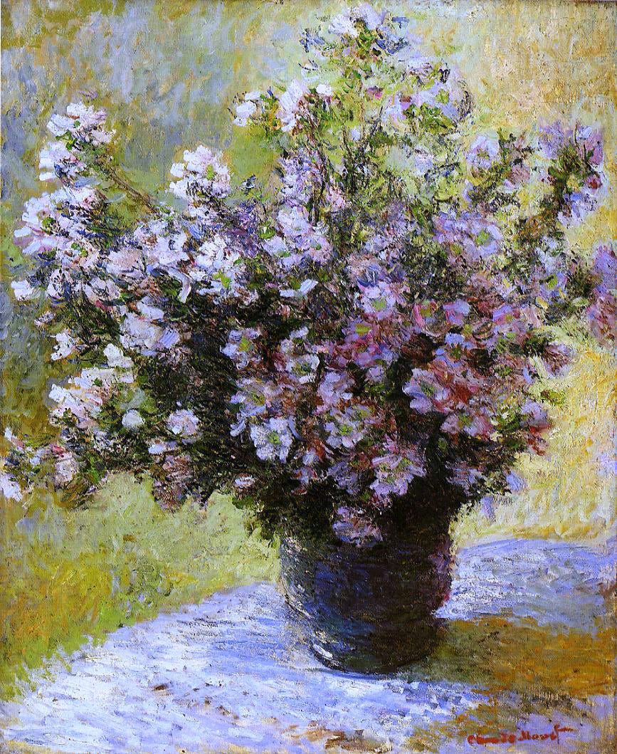 Claude Oscar Monet Bouquet of Mallows - Canvas Print