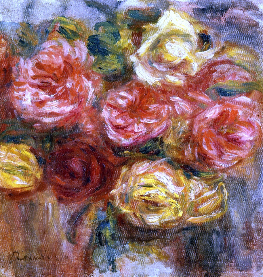 Pierre Auguste Renoir Bouquet of Roses in a Vase - Canvas Print