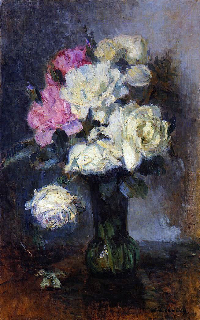 Albert Lebourg Bouquet of Roses in a Vase - Canvas Print