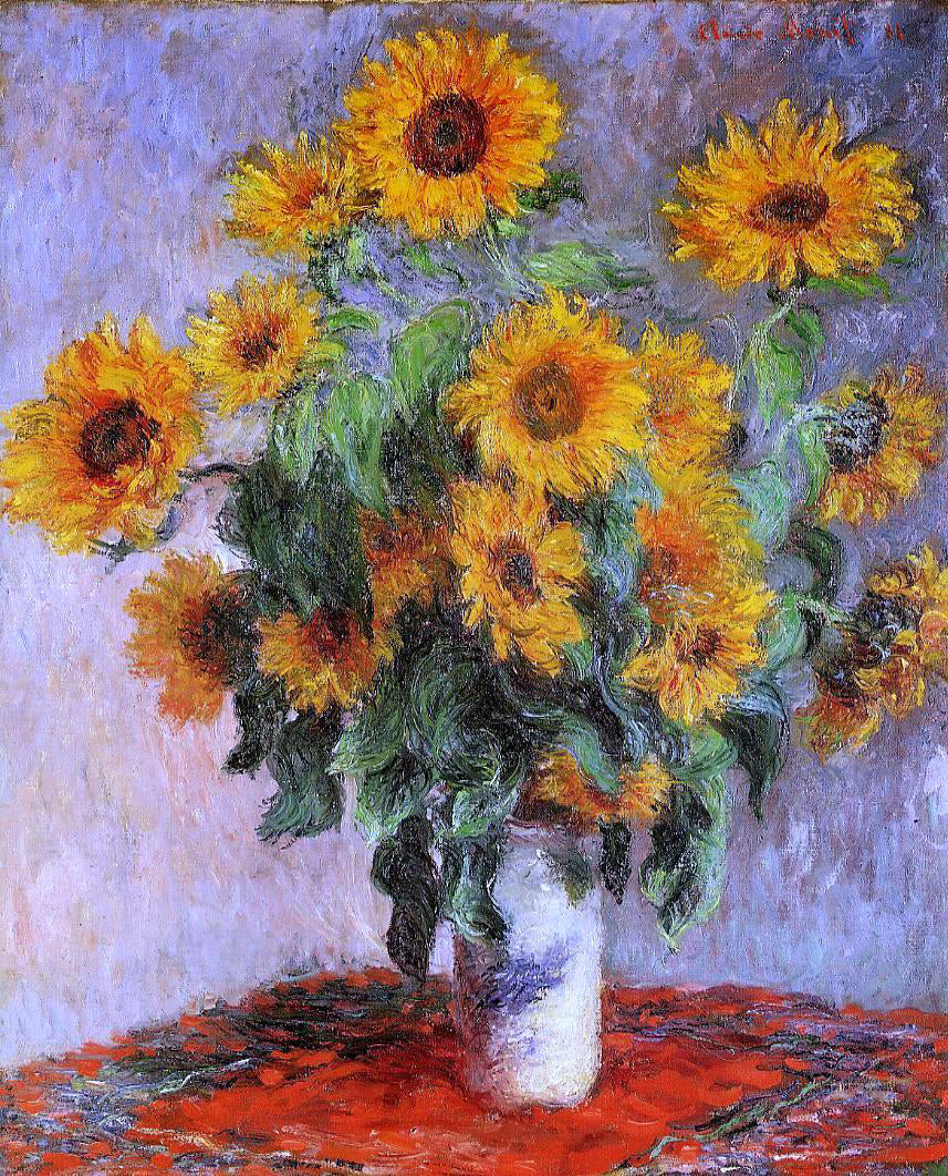 Claude Oscar Monet A Bouquet of Sunflowers - Canvas Print