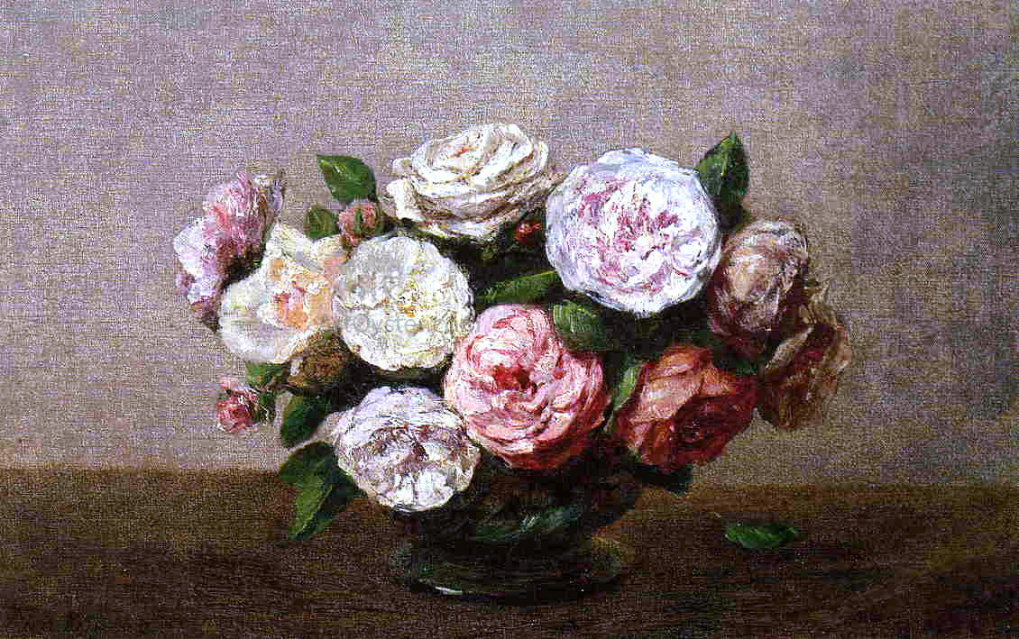 Henri Fantin-Latour Bowl of Roses - Canvas Print