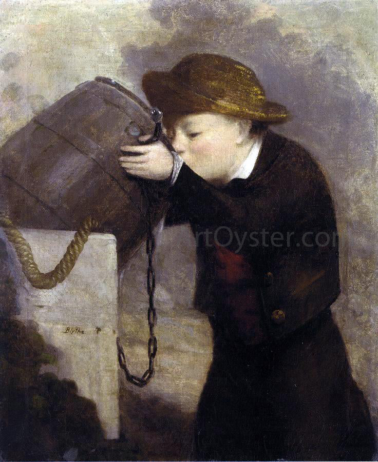 David Gilmore Blythe Boy Drinking from a Barrel - Canvas Print