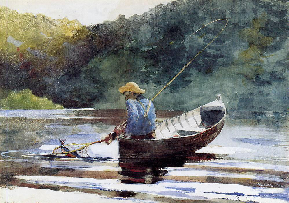 Winslow Homer A Boy Fishing - Canvas Print
