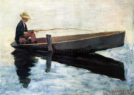 Theodore Robinson A Boy in a Boat Fishing - Canvas Print