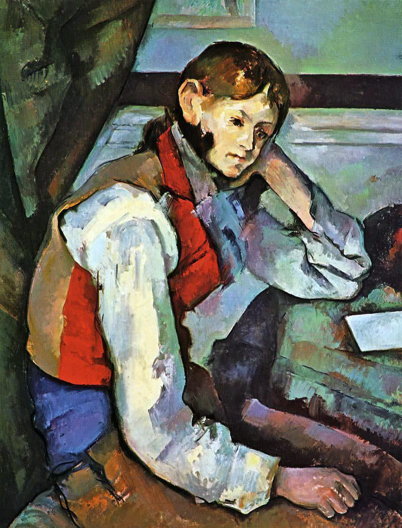Paul Cezanne Boy in a Red Vest - Canvas Print