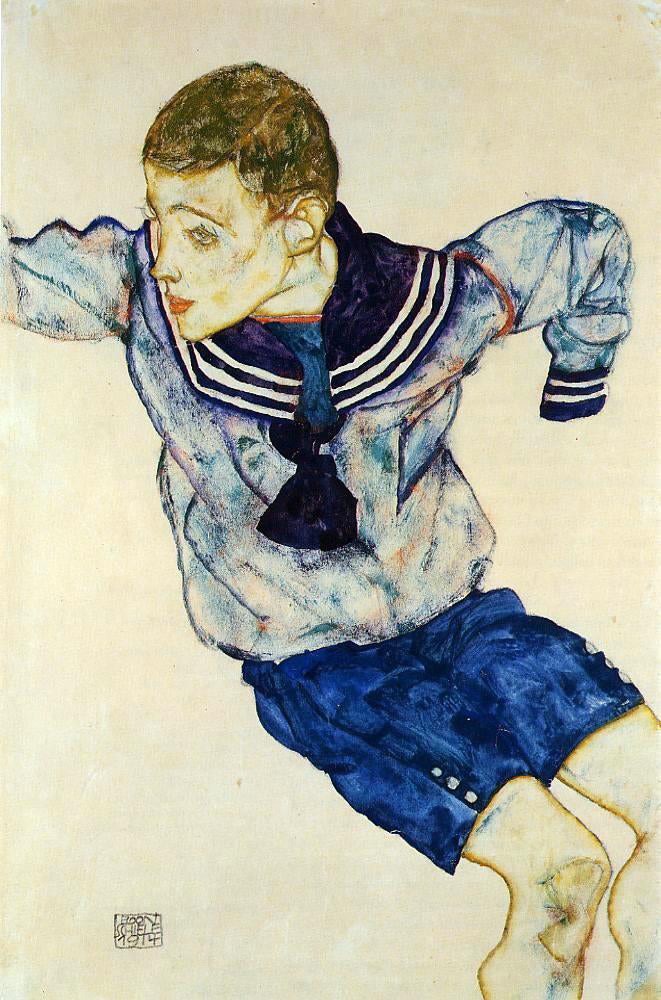 Egon Schiele Boy in a Sailor Suit - Canvas Print