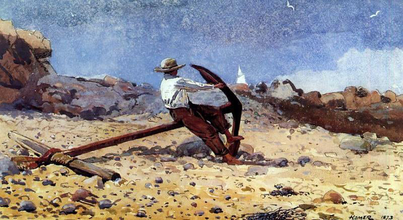 Winslow Homer Boy with Anchor - Canvas Print