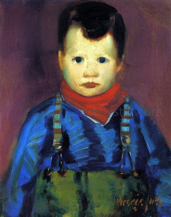 George Luks Boy with Suspenders - Canvas Print