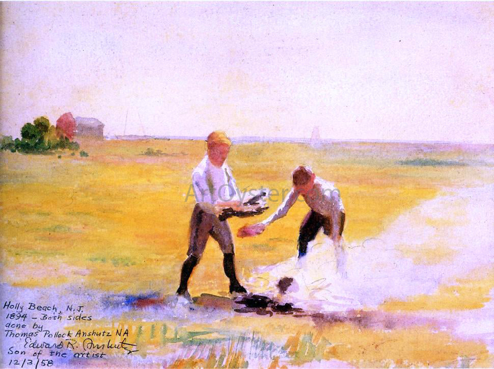 Thomas Pollock Anschutz Boys by a Fire - Canvas Print
