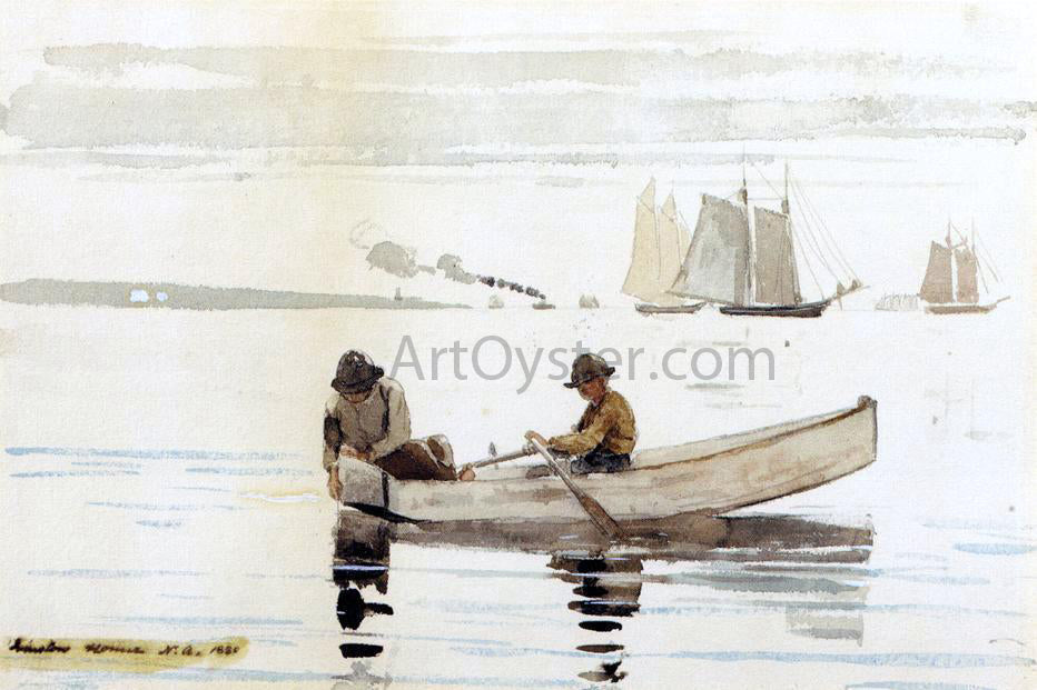 Winslow Homer Boys Fishing, Gloucester Harbor - Canvas Print