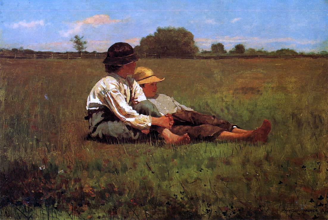 Winslow Homer Boys in a Pasture - Canvas Print
