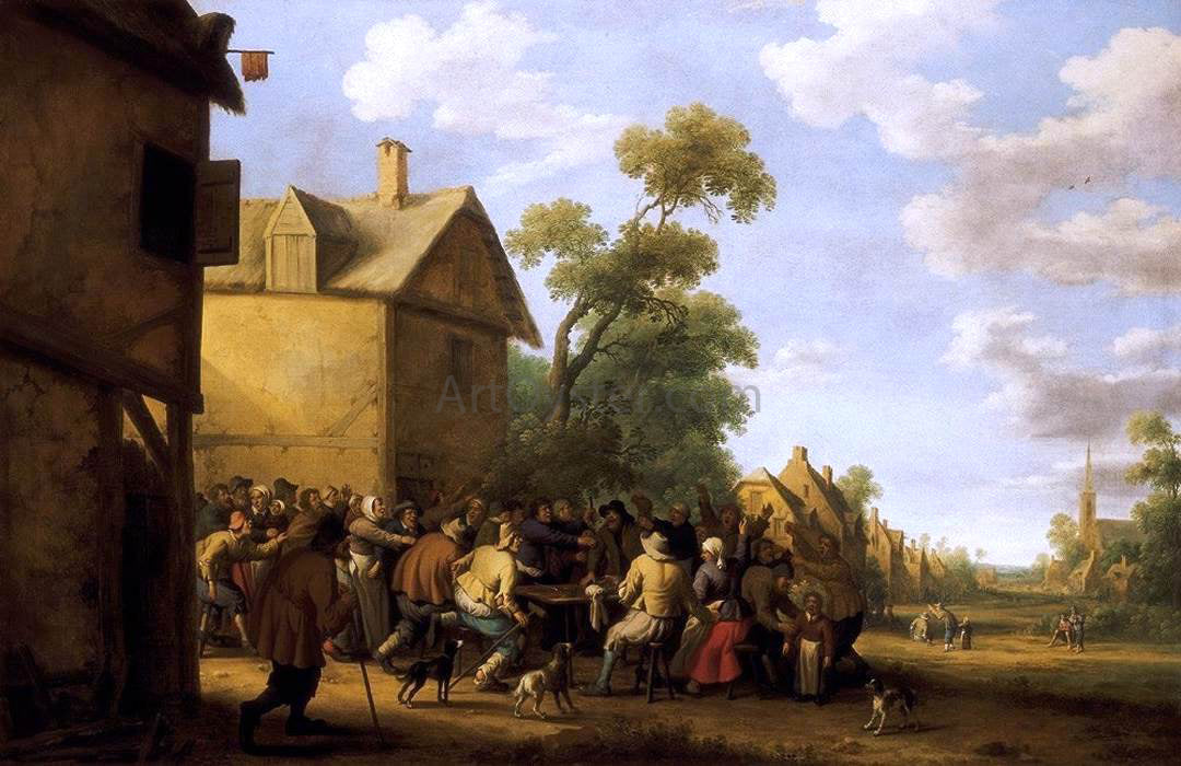 Joost Cornelisz Droochsloot Brawling Peasants - Canvas Print