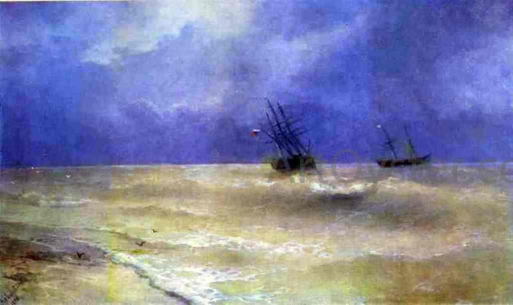 Ivan Constantinovich Aivazovsky Breakers on the Crimean Coast - Canvas Print
