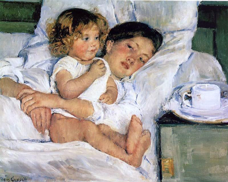 Mary Cassatt Breakfast in Bed - Canvas Print