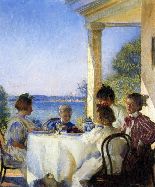 Edmund Tarbell Breakfast on the Piazza - Canvas Print