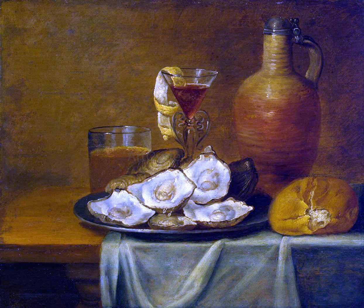 Jacob Van Es Breakfast with Oysters - Canvas Print