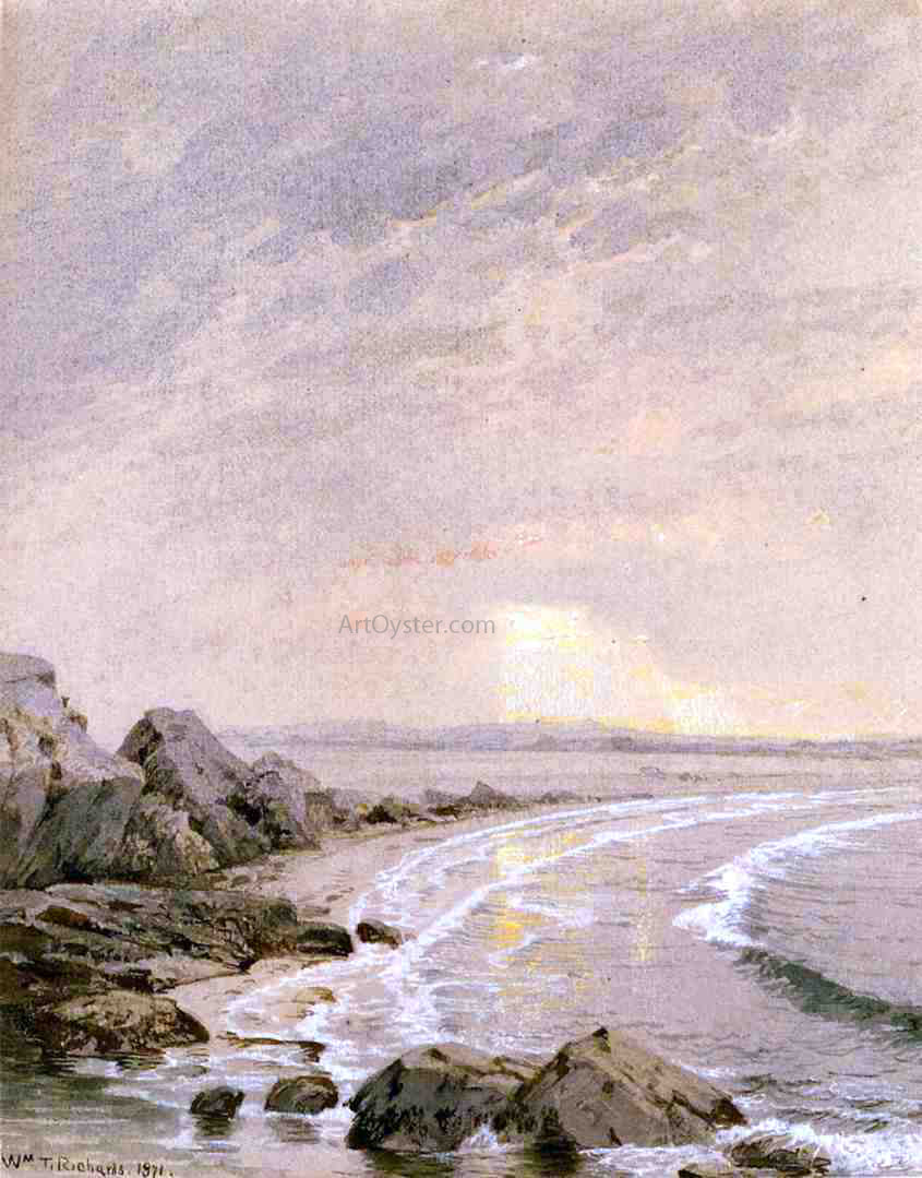 William Trost Richards Breaking Sun, Rhode Island Coast - Canvas Print