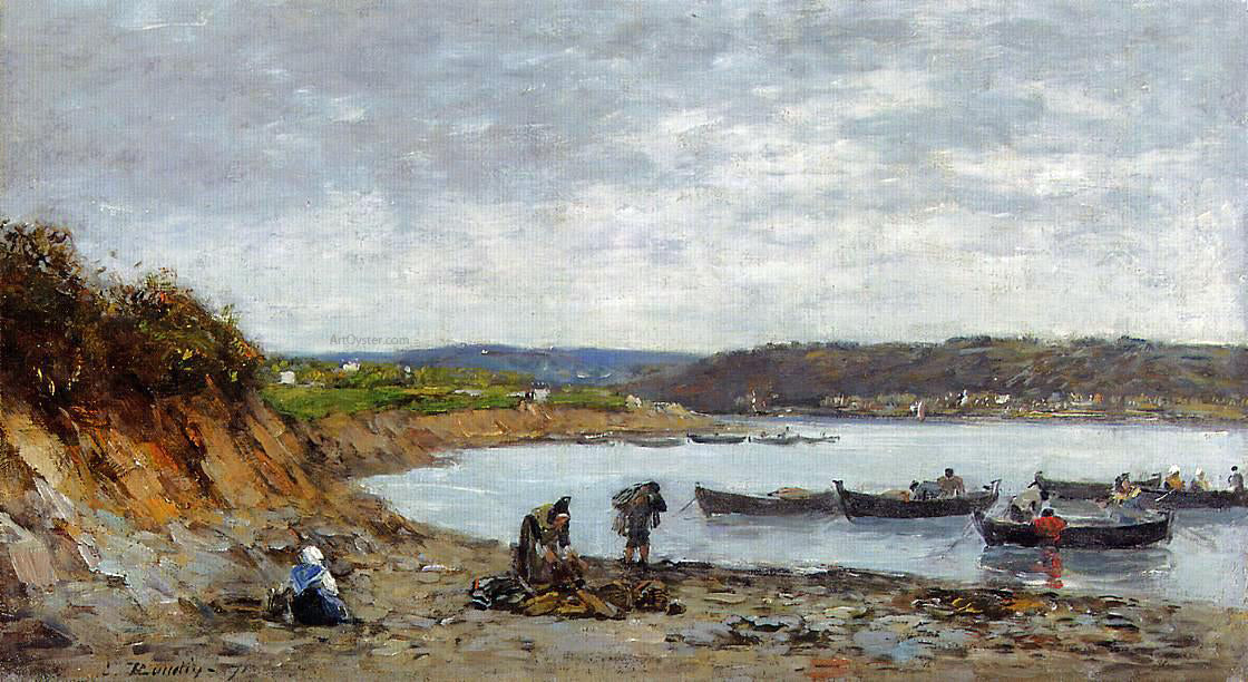 Eugene-Louis Boudin Brest, Fishing Boats - Canvas Print
