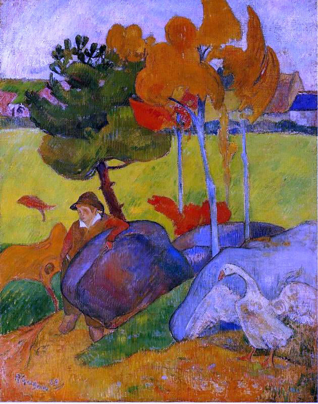 Paul Gauguin Breton Boy in a Landscape - Canvas Print