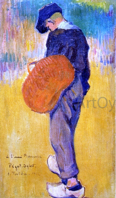 Jean-Bertrand Pegot-Ogier Breton Boy with Basket - Canvas Print