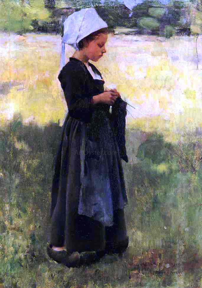Willard Leroy Metcalf Breton Girl - Canvas Print