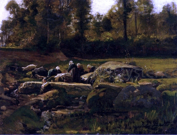 Jules-Adolphe Breton Breton Laundresses at Douarnenez - Canvas Print