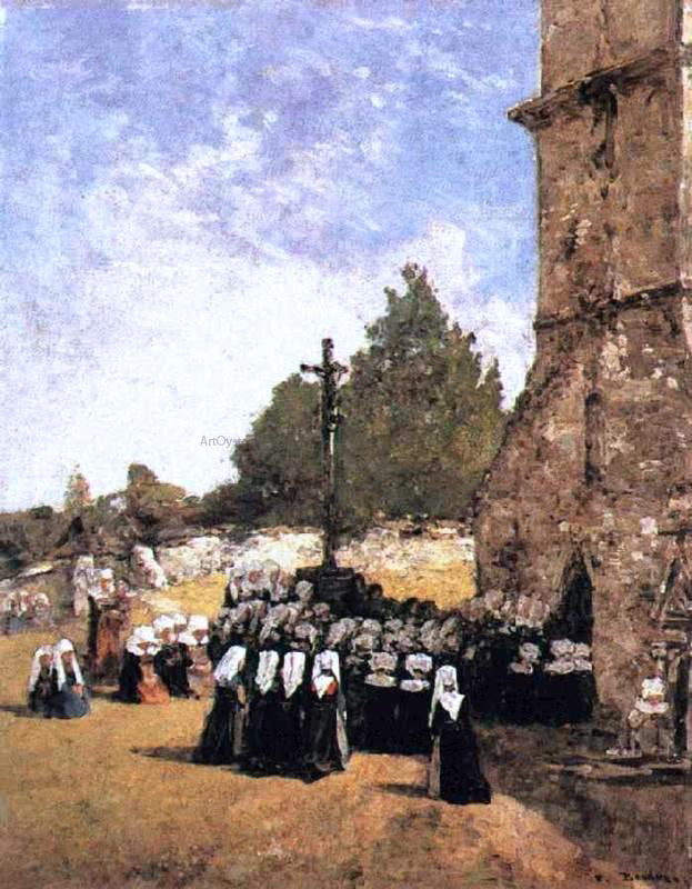 Eugene-Louis Boudin Breton Pardon - Canvas Print