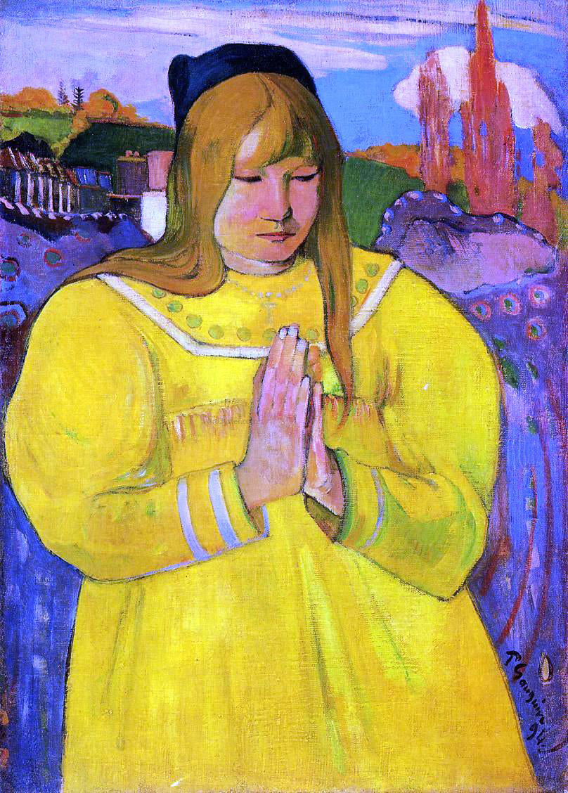Paul Gauguin Breton Woman in Prayer - Canvas Print