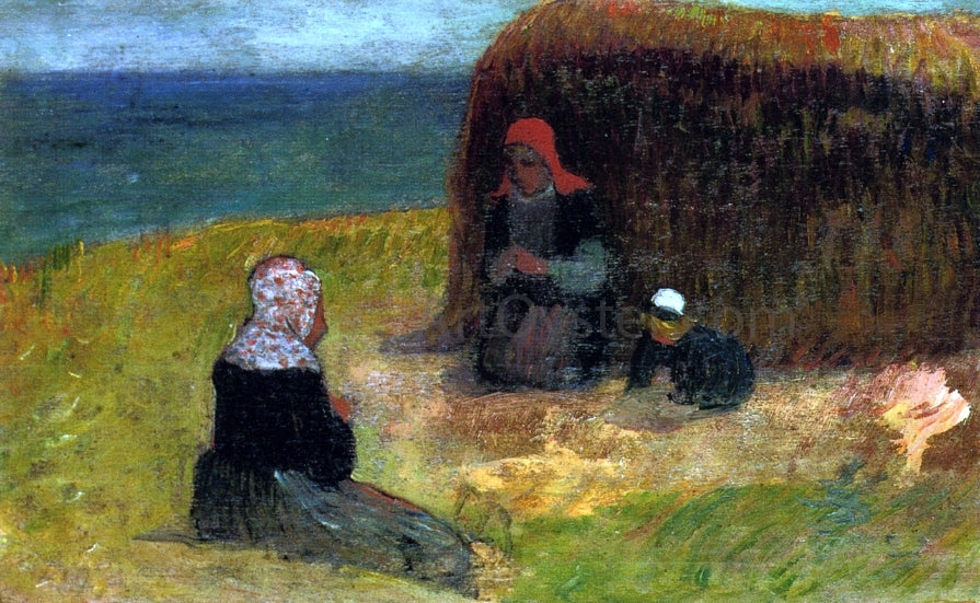 Henri Moret A Breton Women with Haystack - Canvas Print