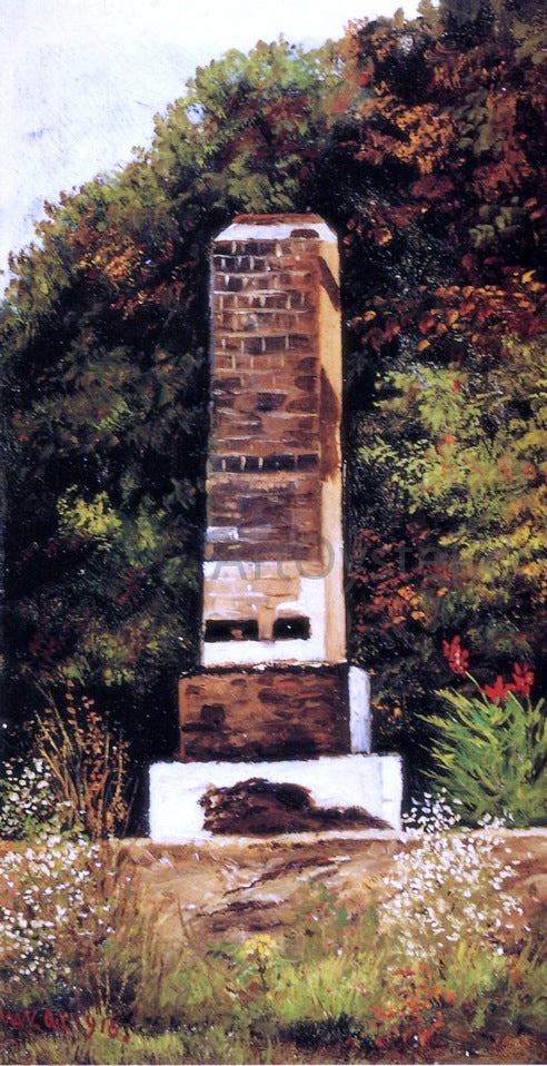 William Aiken Walker Brick Chimney at the Edge of a Wood, North Carolina - Canvas Print