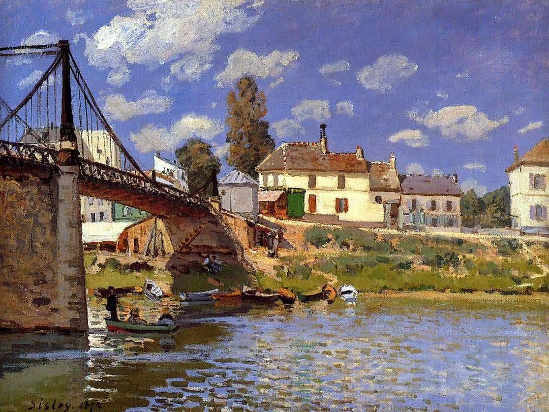 Alfred Sisley A Bridge at Villeneuve-la-Garenne - Canvas Print