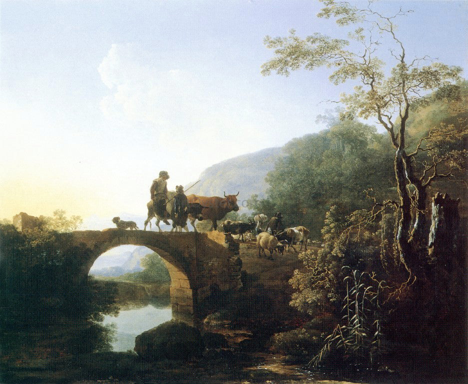 Adam Pynacker Bridge in an Italian Landscape - Canvas Print