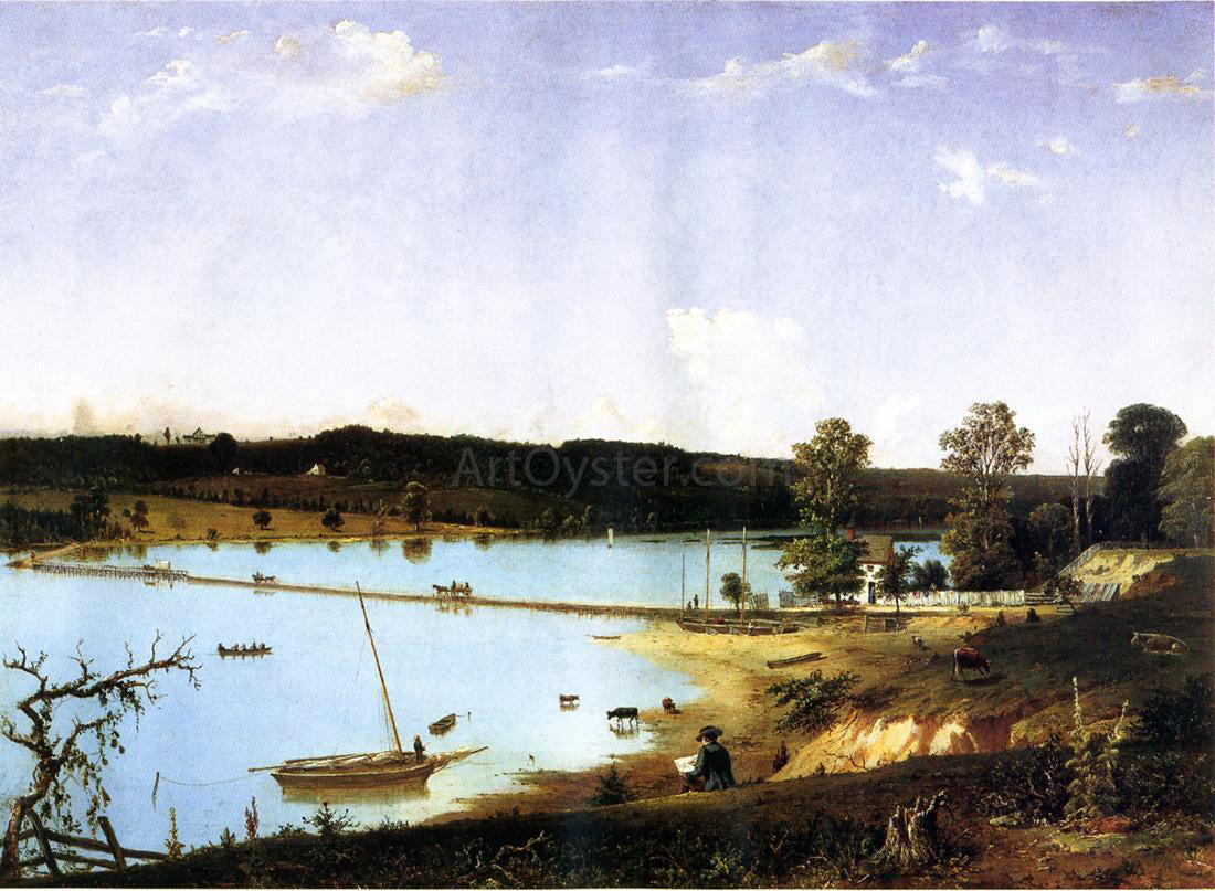 William MacLeod Bridge over Hunting Lake Near Alexandria, Virginia - Canvas Print