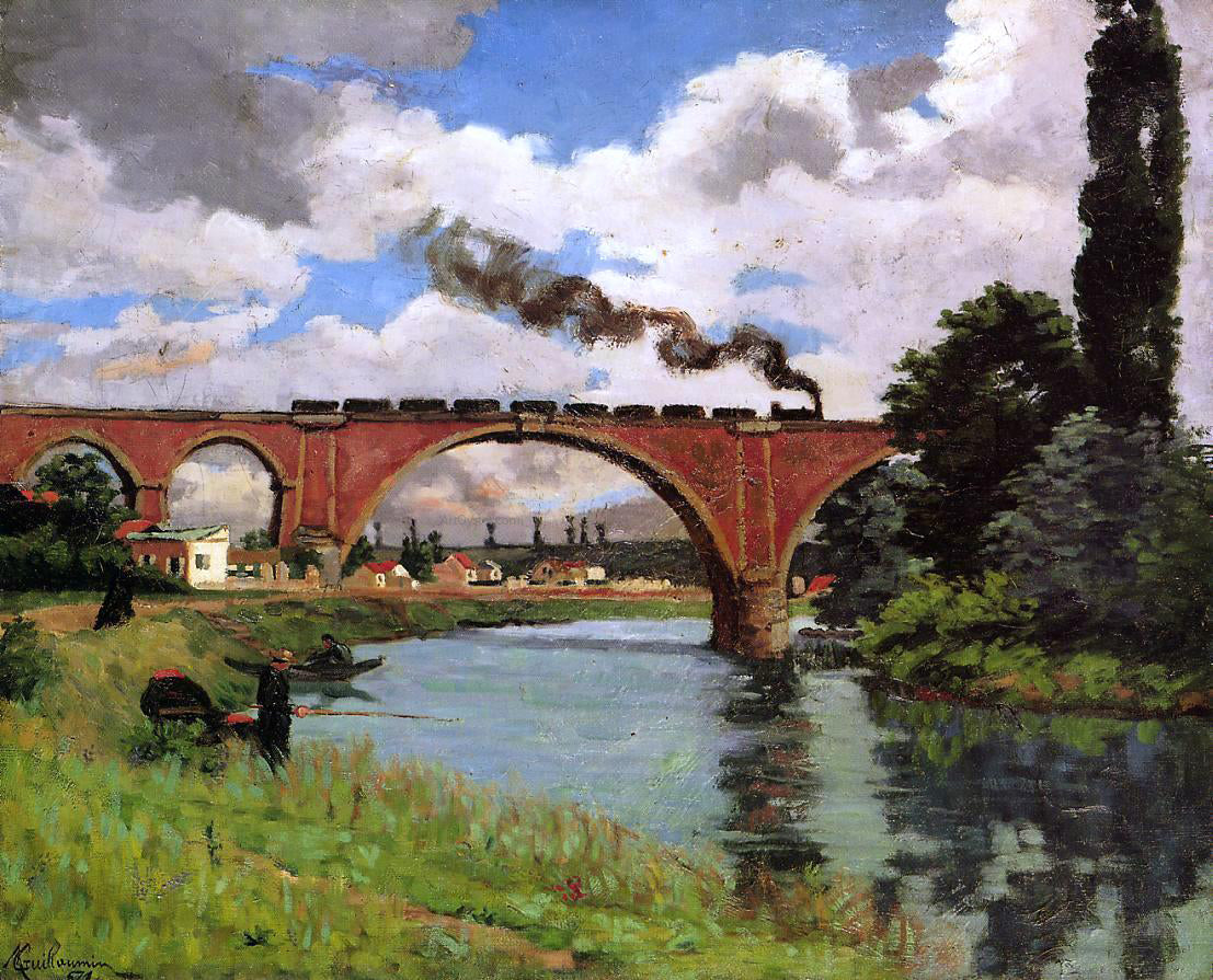 Armand Guillaumin A Bridge over the Marne at Joinville - Canvas Print