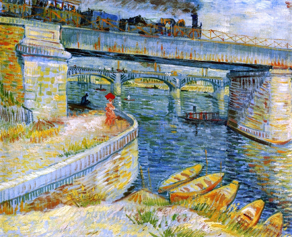 Vincent Van Gogh Bridges across the Seine at Asnieres - Canvas Print