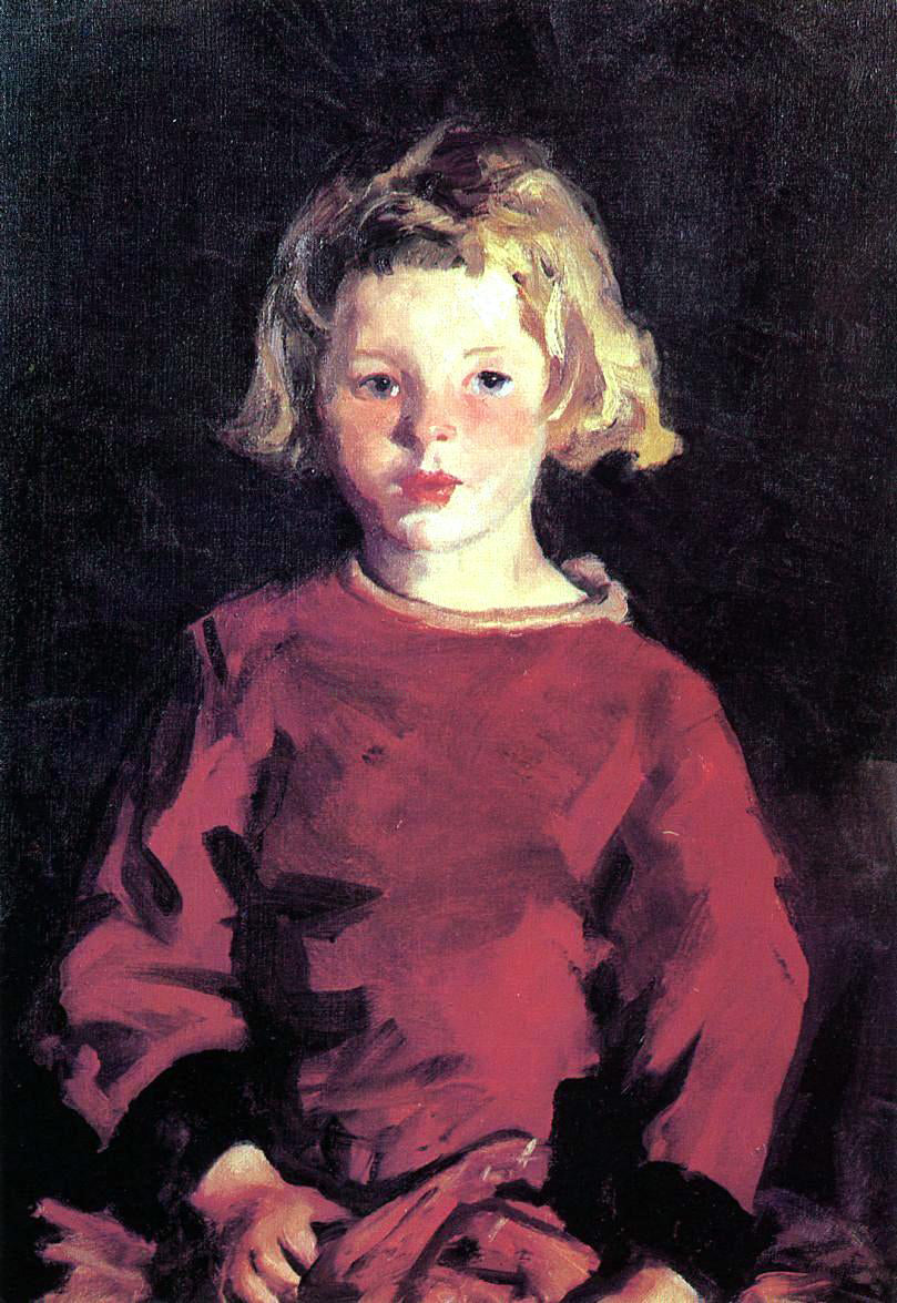 Robert Henri Bridget in Red - Canvas Print