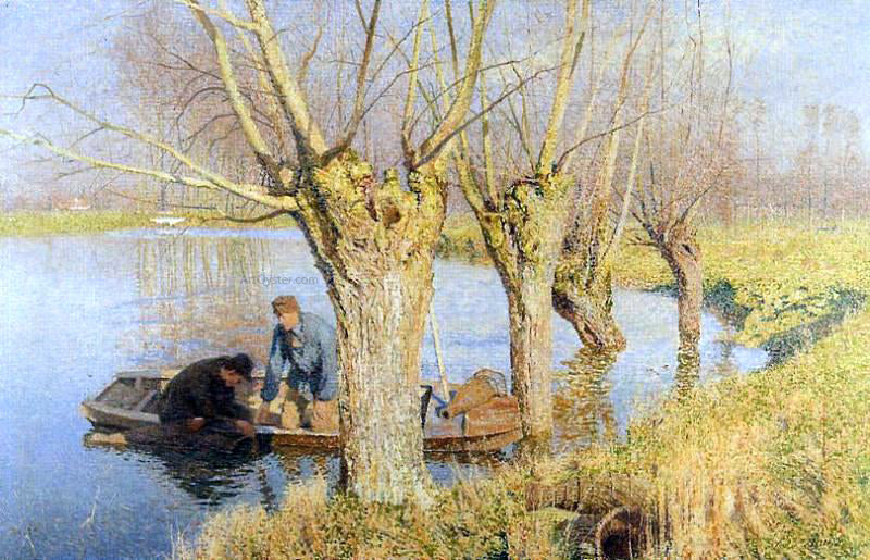 Emile Claus Bringing in the Nets - Canvas Print