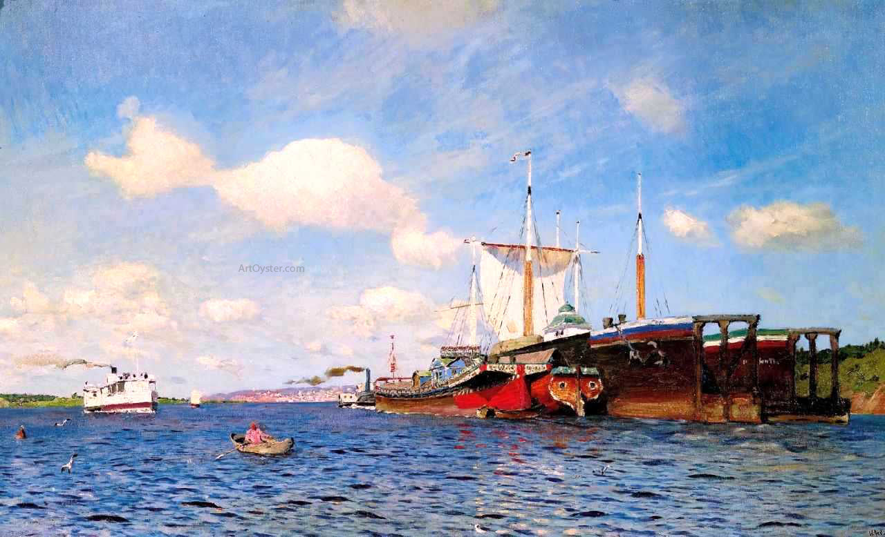 Isaac Ilich Levitan Brisk wind, the Volga - Canvas Print