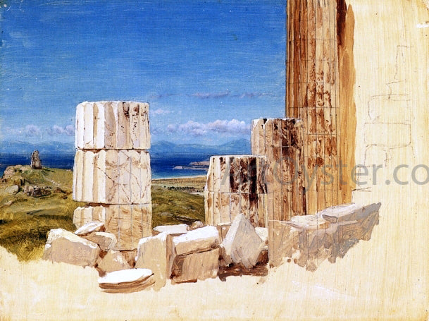Frederic Edwin Church Broken Columns, View from the Parthenon, Athens - Canvas Print