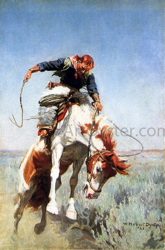 W Herbert Dunton Bronc Rider - Canvas Print