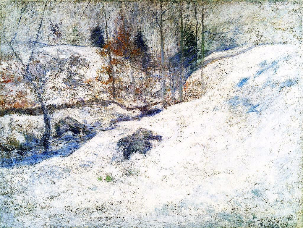 John Twachtman Brook in Winter - Canvas Print