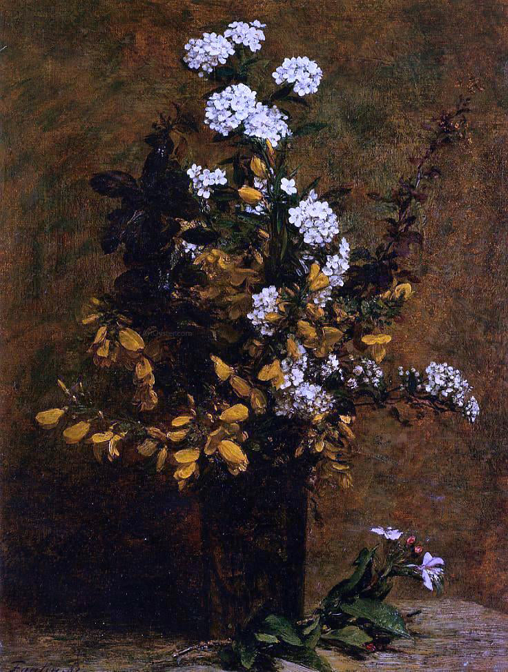 Henri Fantin-Latour Broom and Other Spring Flowers in a Vase - Canvas Print