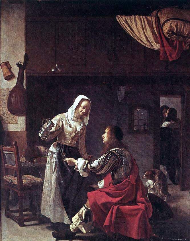 Frans Van Mieris Brothel Scene - Canvas Print