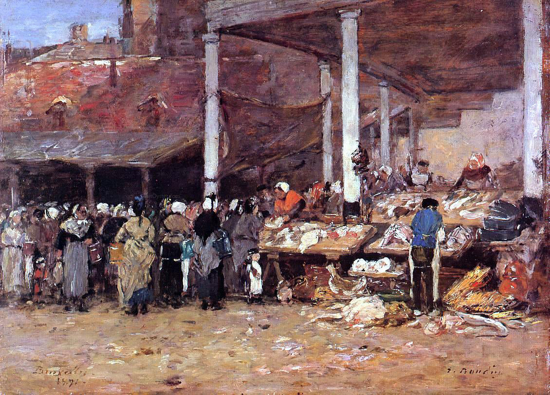 Eugene-Louis Boudin Brussels - the Old Fish Market - Canvas Print