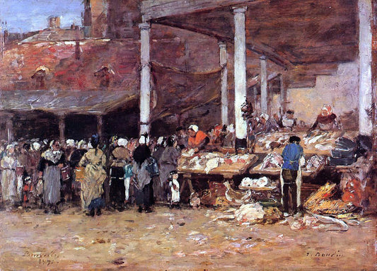 Eugene-Louis Boudin Brussels - the Old Fish Market - Canvas Print