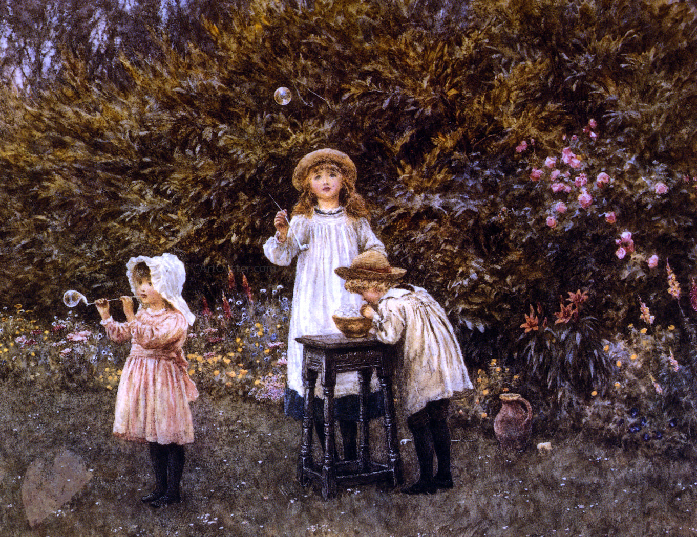 Helen Allingham Bubbles - Canvas Print