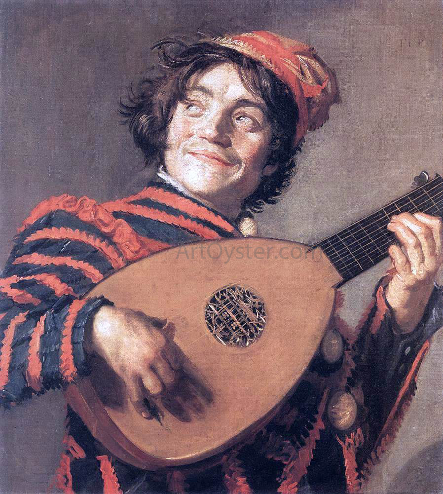 Frans Hals Buffoon Playing a Lute - Canvas Print